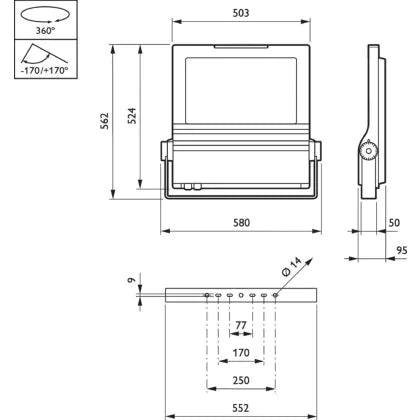 Philips ClearFlood BVP650 Aluminium 140W LED Projector: High-Efficiency, Cold White, IP66 Asymmetric Light
