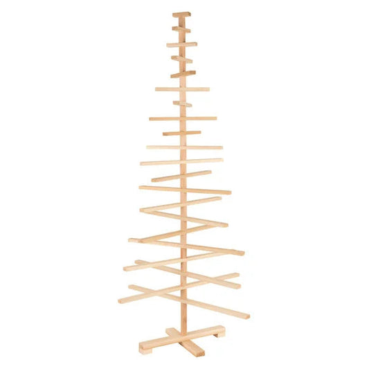 LIVARNO Home 100 cm Wooden Christmas Tree with 21 Rotating Branches