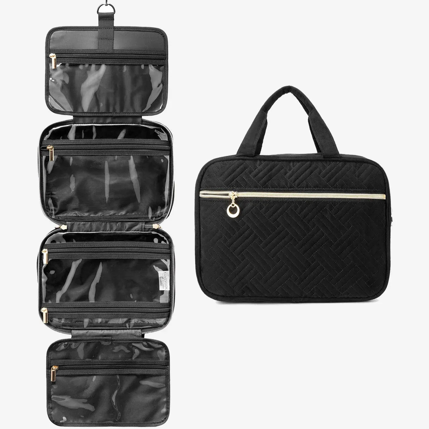 Hanging Toiletry Bag – Waterproof 4‑Compartment Travel Organizer - Gomix Brands Outlet