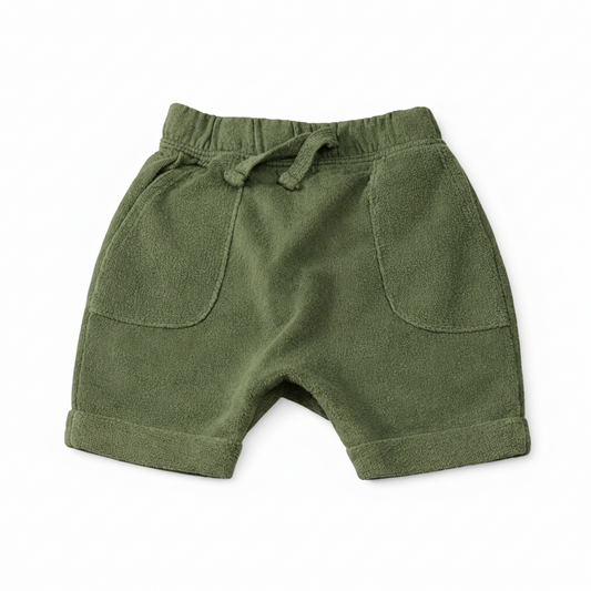 Okie Dokie Baby Terry Shorts – Lichen Green