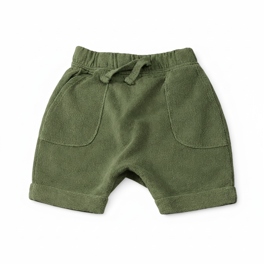 Okie Dokie Baby Terry Shorts – Lichen Green