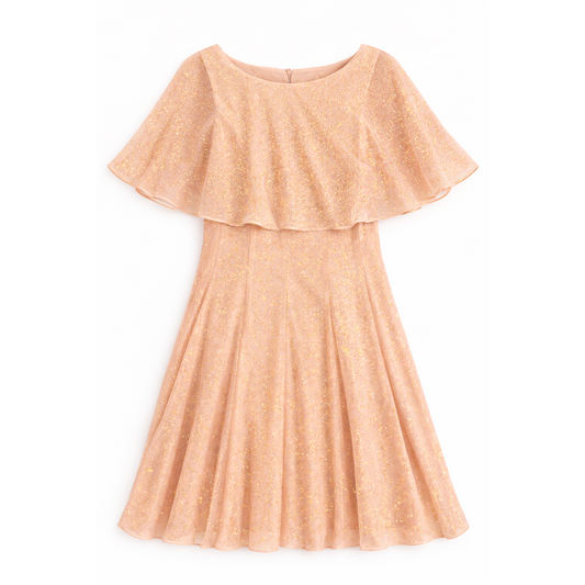 J. Taylor Women's Pink Shimmer Sparkly Midi Dress