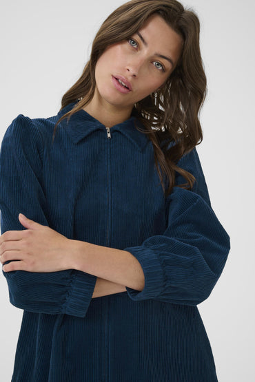 Part Two EYVOR Corduroy Shirt Dress - Key Largo Dark Blue - Gomix Brands Outlet