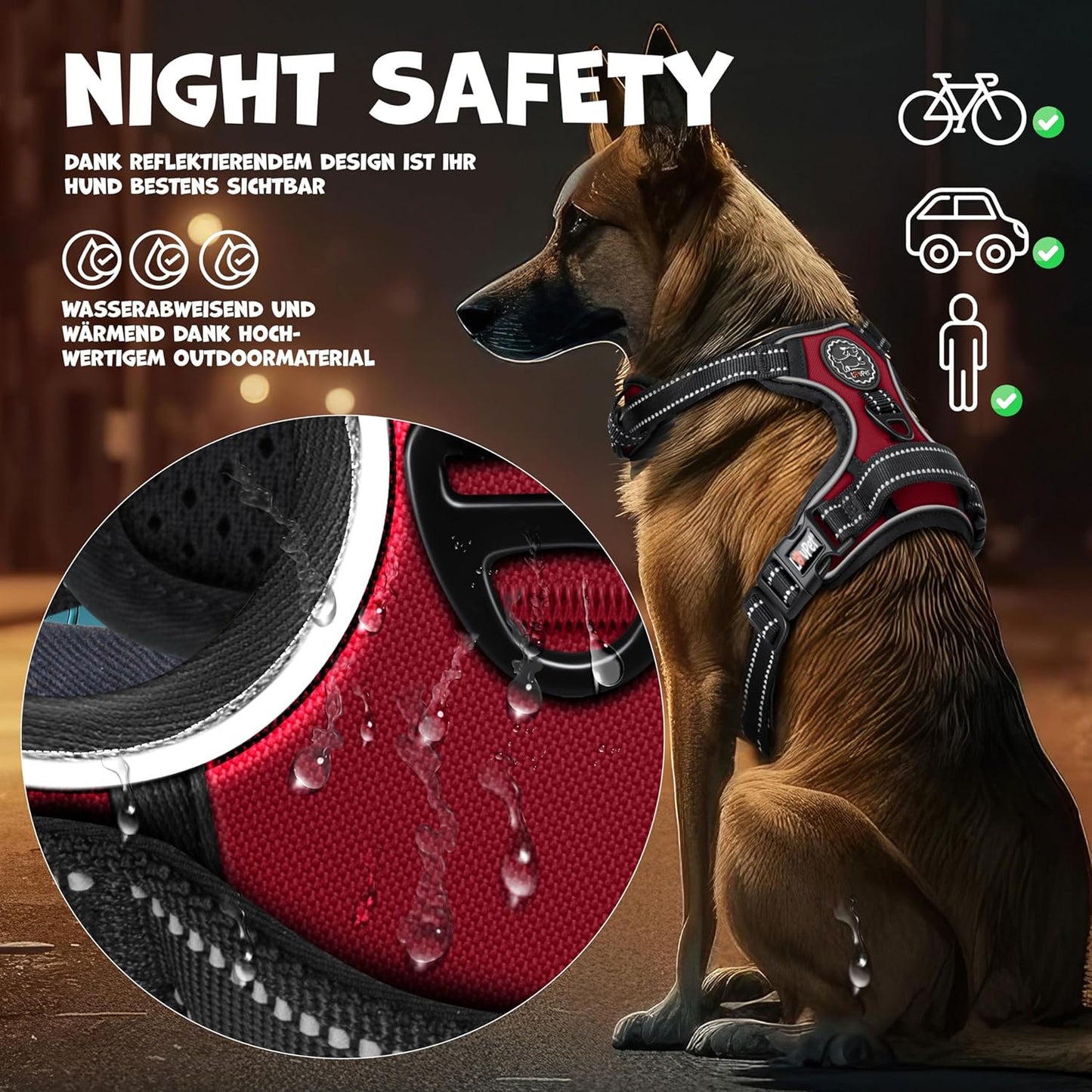 LOVPET No-Pull Dog Harness: Soft, Breathable, Reflective Vest with Pouch