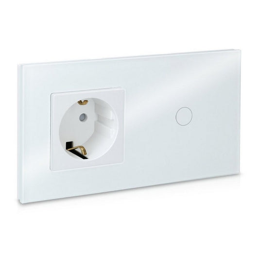 Navaris Smart Touch Wall Light Switch with Integrated Schuko Power Socket
