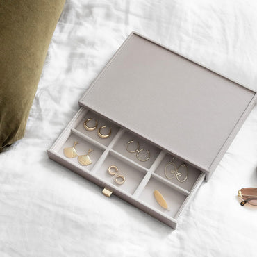 Stackers Taupe Supersize Statement Drawer Jewellery Box with Velvet Lining