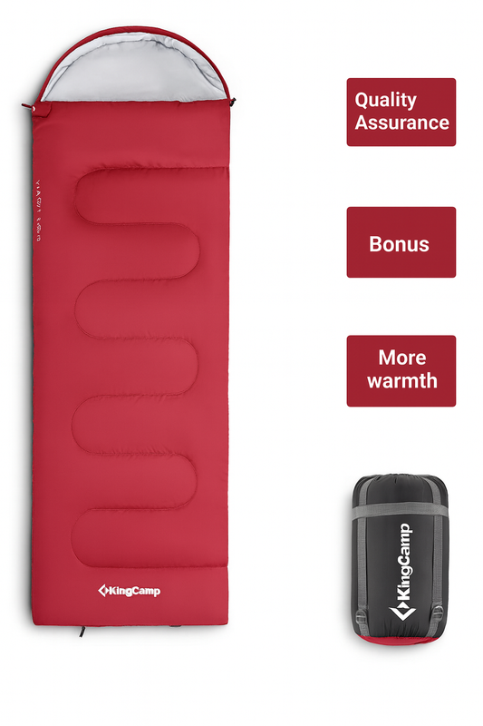 Kingcamp Oasis 250 Red Sleeping Bag - Lightweight, Compact, -3°C Extreme