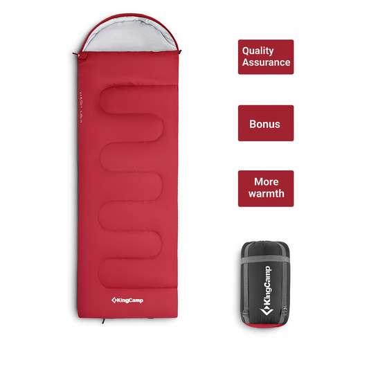 Kingcamp Oasis 250 Red Sleeping Bag - Lightweight, Compact, -3°C Extreme