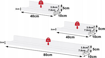 WOLTU Modern White Floating Wall Shelves Set, 3 Pieces Display Ledges - Gomix Brands Outlet