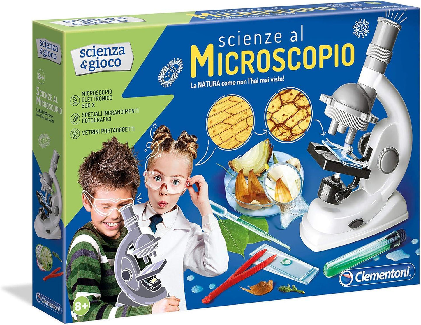 Clementoni Kids Science Microscope Kit – 50 Experiments, 600× Magnification - Gomix Brands Outlet