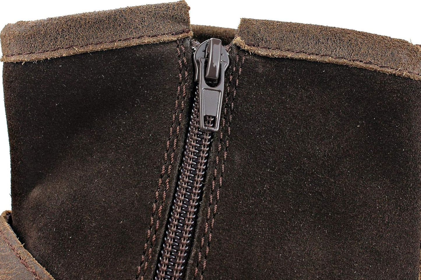 OSSTONE Men's Moto Leather Boots with Side Zipper