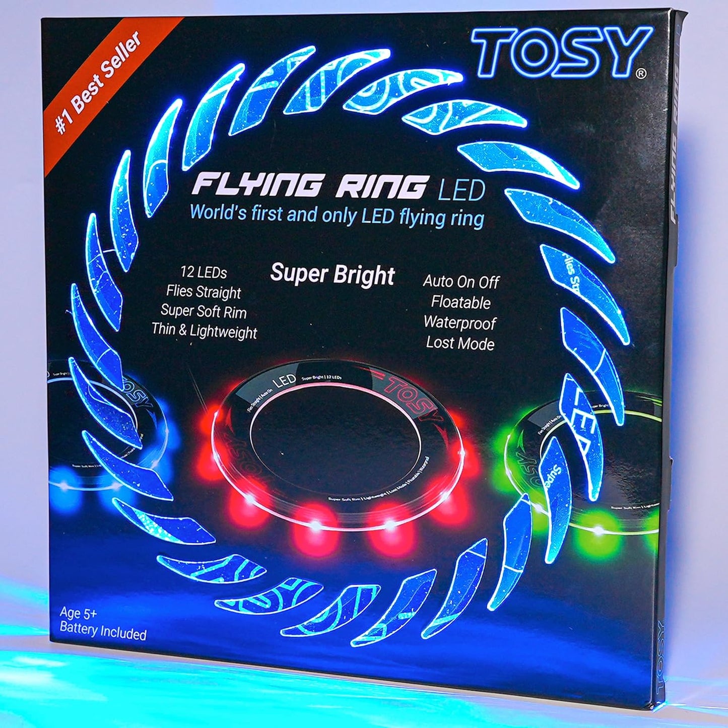 TOSY LED Flying Ring – Bright Light-Up Frisbee Toy for Kids & Adults