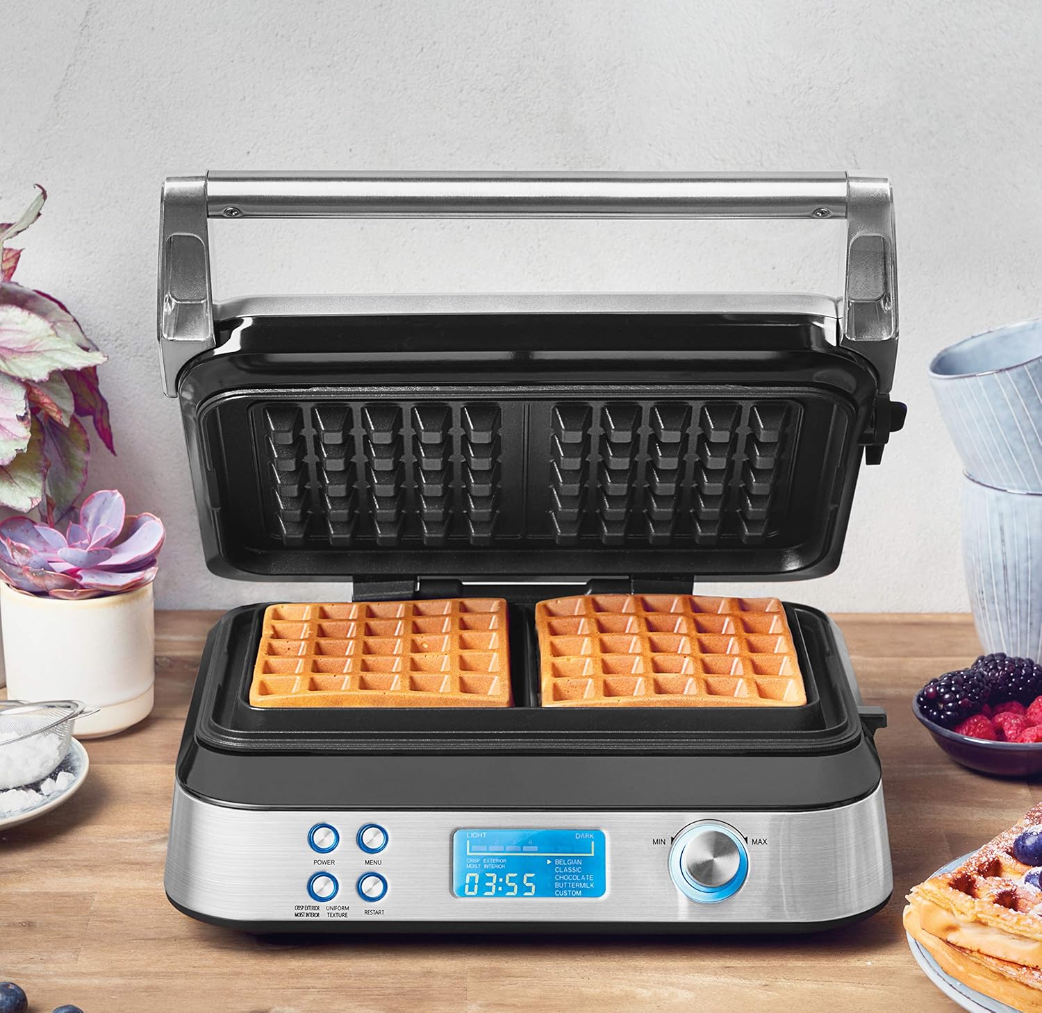 GASTROBACK 42424 Stainless Waffle Iron, 5 Programs, 7 Browning Levels