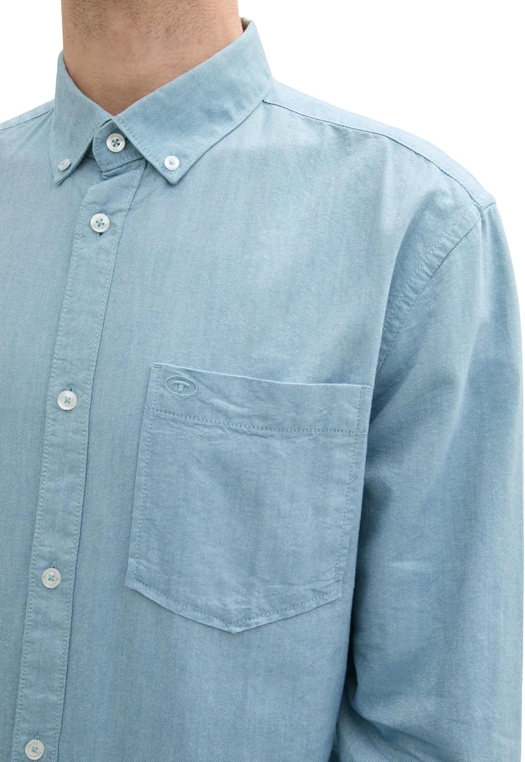 Tom Tailor Men's Regular Fit Shirt with Logo Embroidery