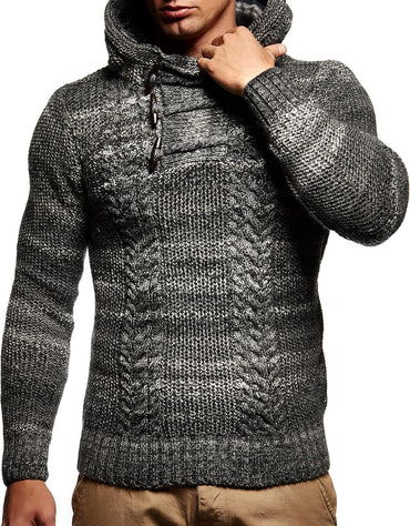 Leif Nelson Men's Hooded Regular Fit Winter Casual Sweater