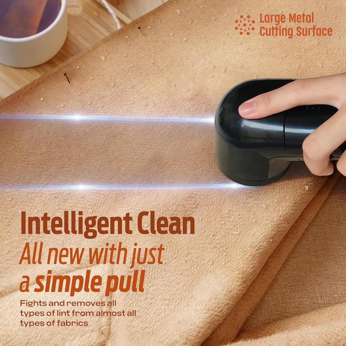 PORTENTUM Electric Lint Remover with Stainless Steel Blades Battery Included