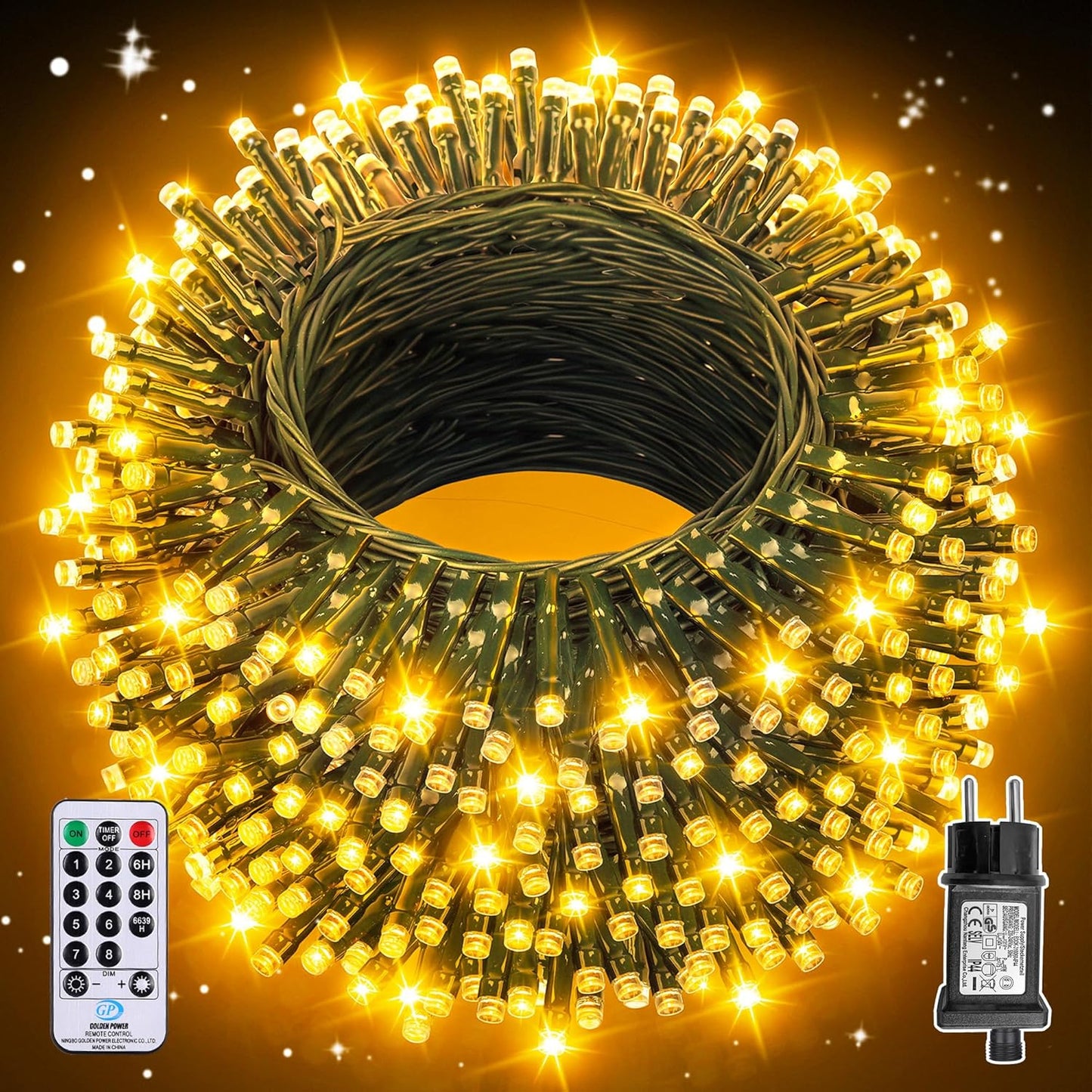 Auriostar 30m 300 LED Warm White Outdoor Christmas Light String