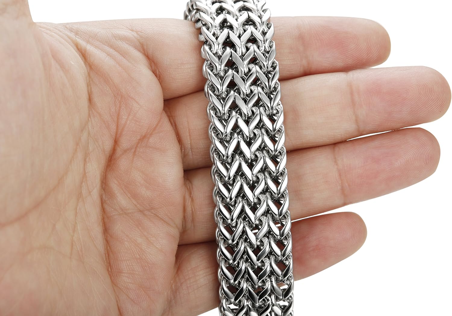 LOYALLOOK 19MM Stainless Steel Cuban Curb Link Men's Bracelet