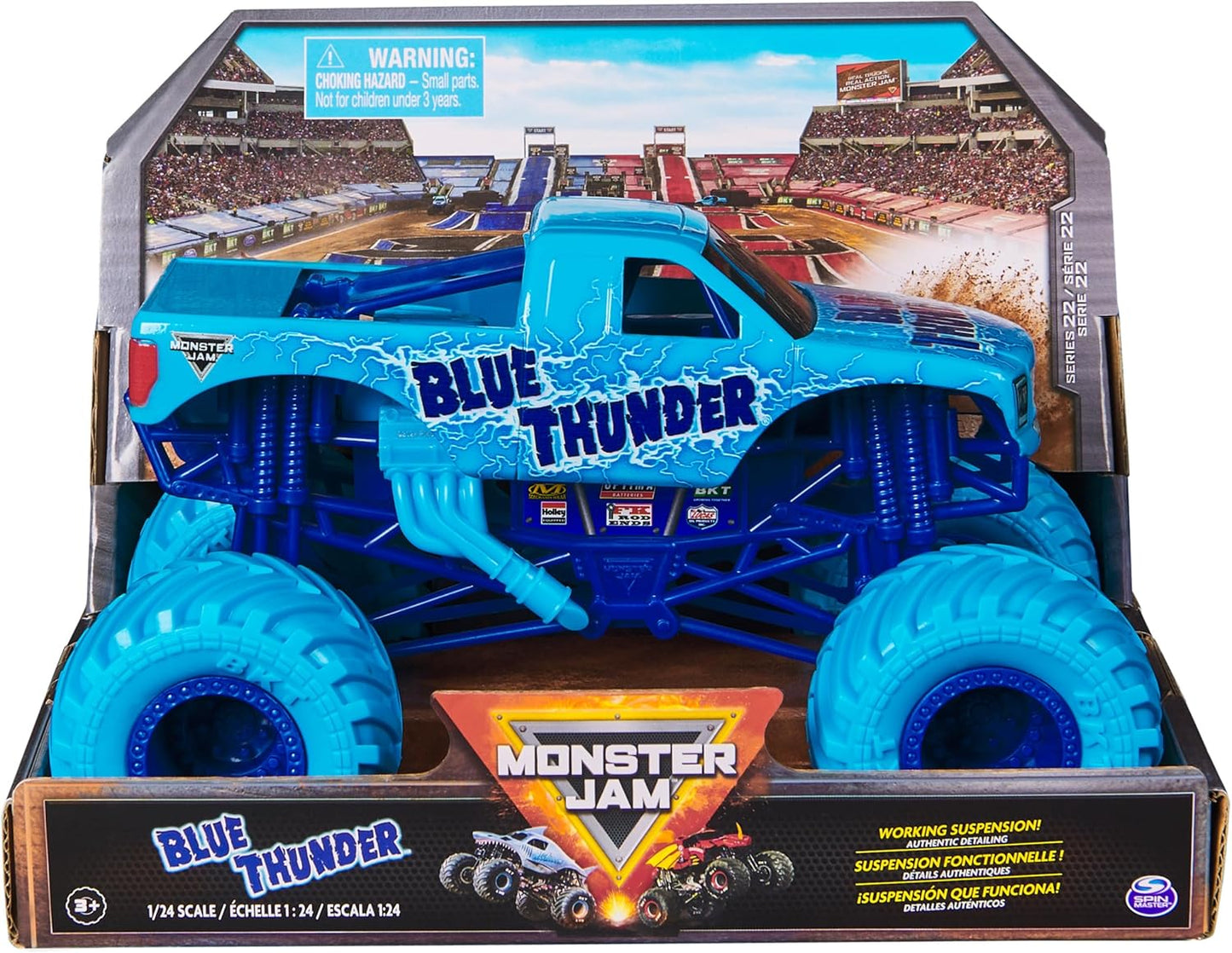 Blue Thunder Monster Jam 1:24 Scale Die-Cast Truck – Detailed Collectible