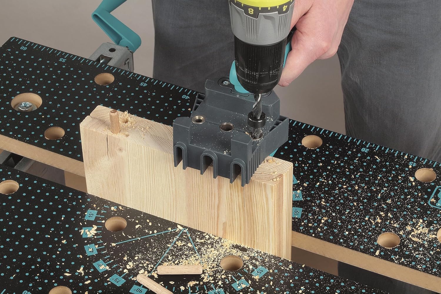 Wolfcraft Dowelmaster Dowel Gauge – Precise Wood Joint Tool for 6‑10 mm Dowels