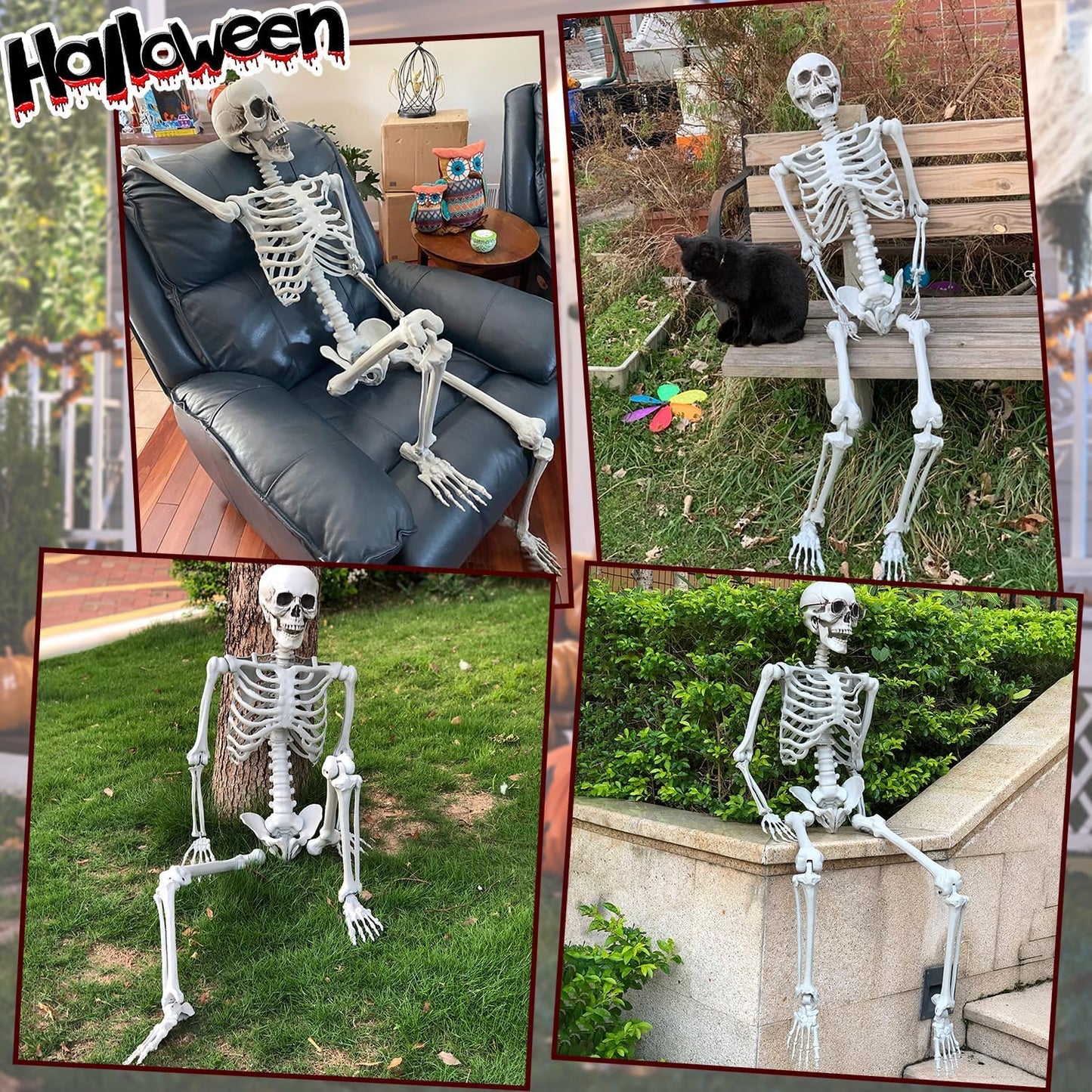 Life Size Halloween Skeleton Decor