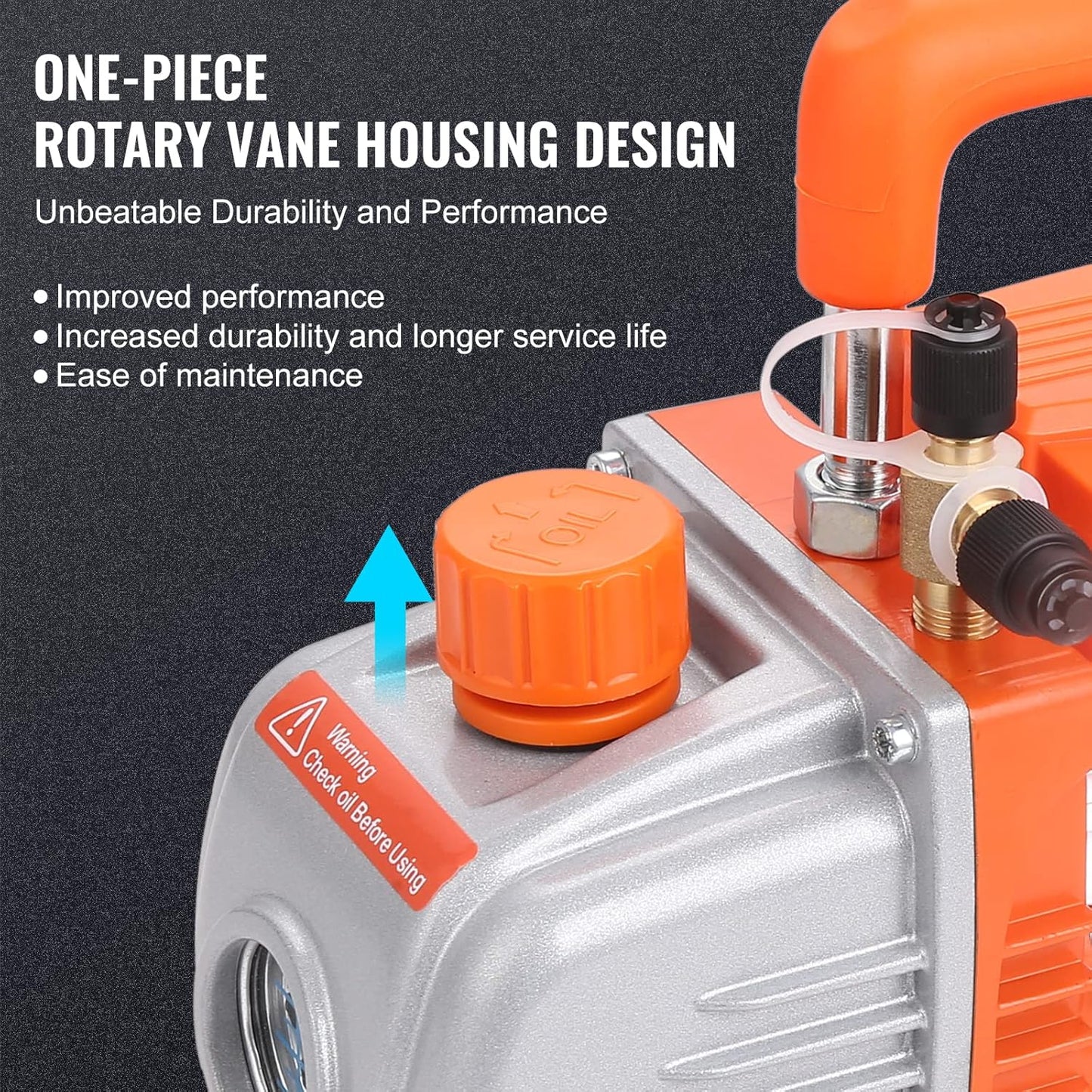 VEVOR 3.5 CFM 1-Stage HVAC Vacuum Pump with Oil