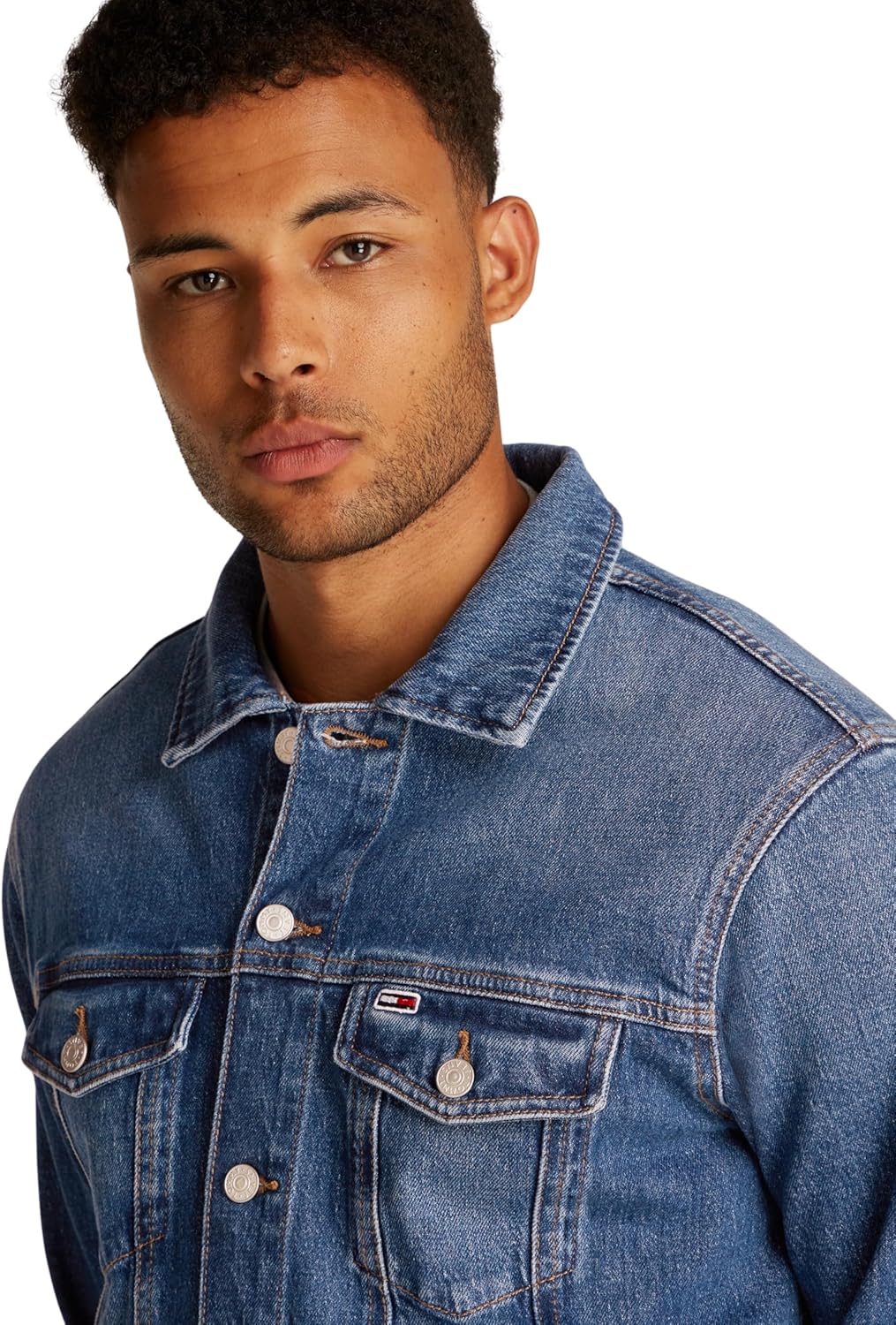 Tommy Jeans Men's Denim Jacket with Chest Pockets