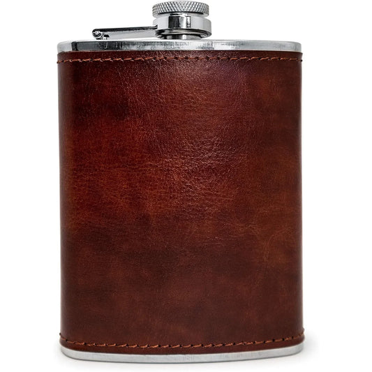 Vin Bouquet 8oz Stainless Steel Hip Flask with Leather Funnel - Gomix Brands Outlet