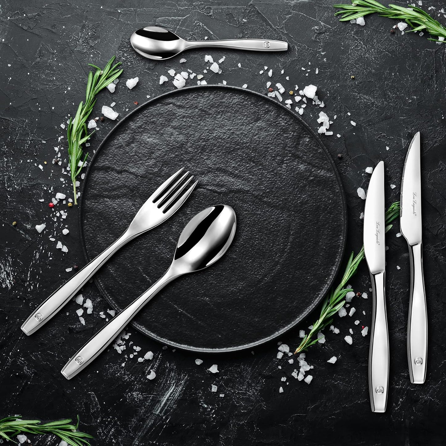 Lou Laguiole Figure Miroir 6-Piece Mirror Finish Steak Knife Set