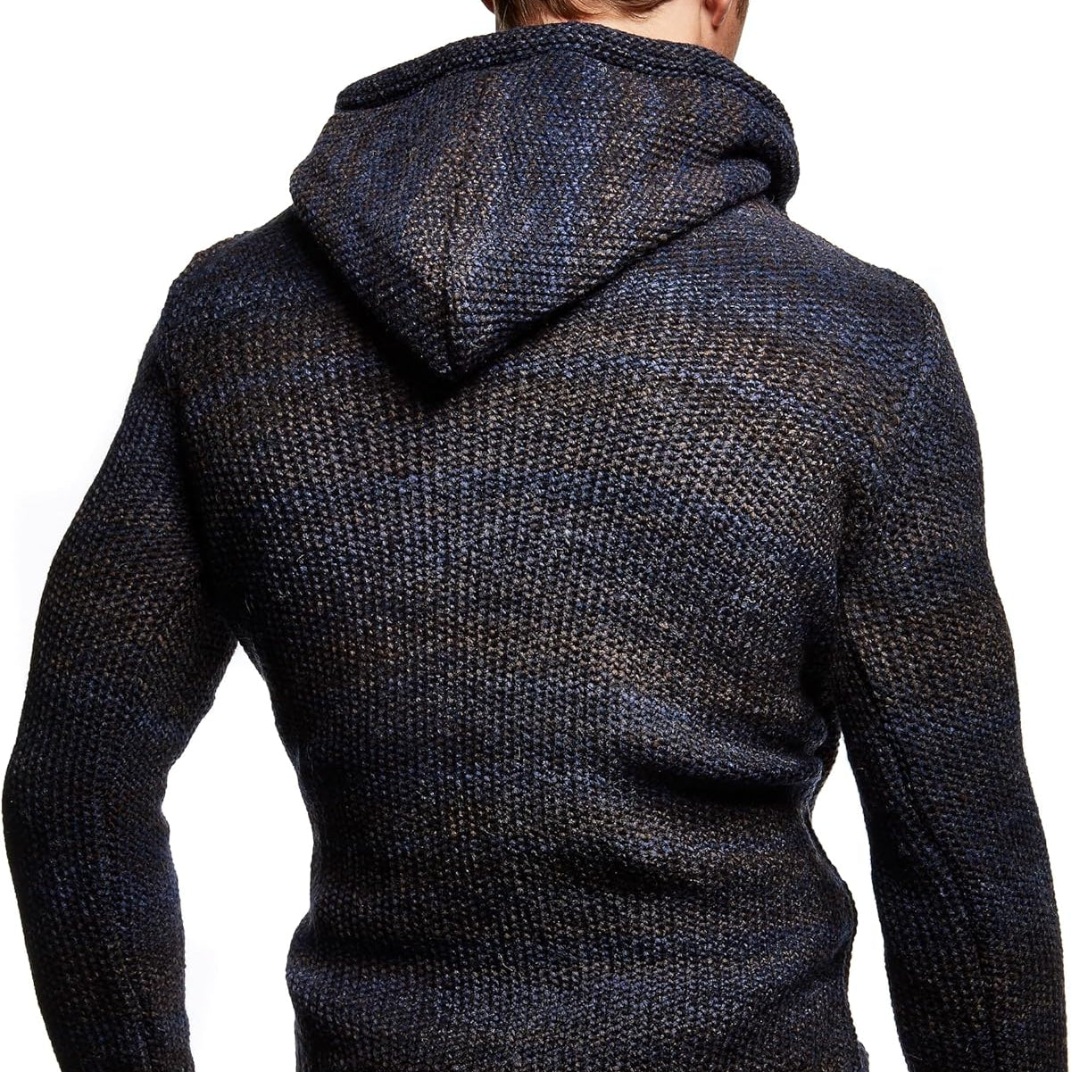 Leif Nelson Men's Knitted Pullover Hooded Sweater – Classic Style