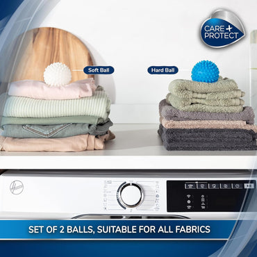 CARE+PROTECT Universal Dryer Balls: Soften, Lift, Separate Laundry - 2 Pack