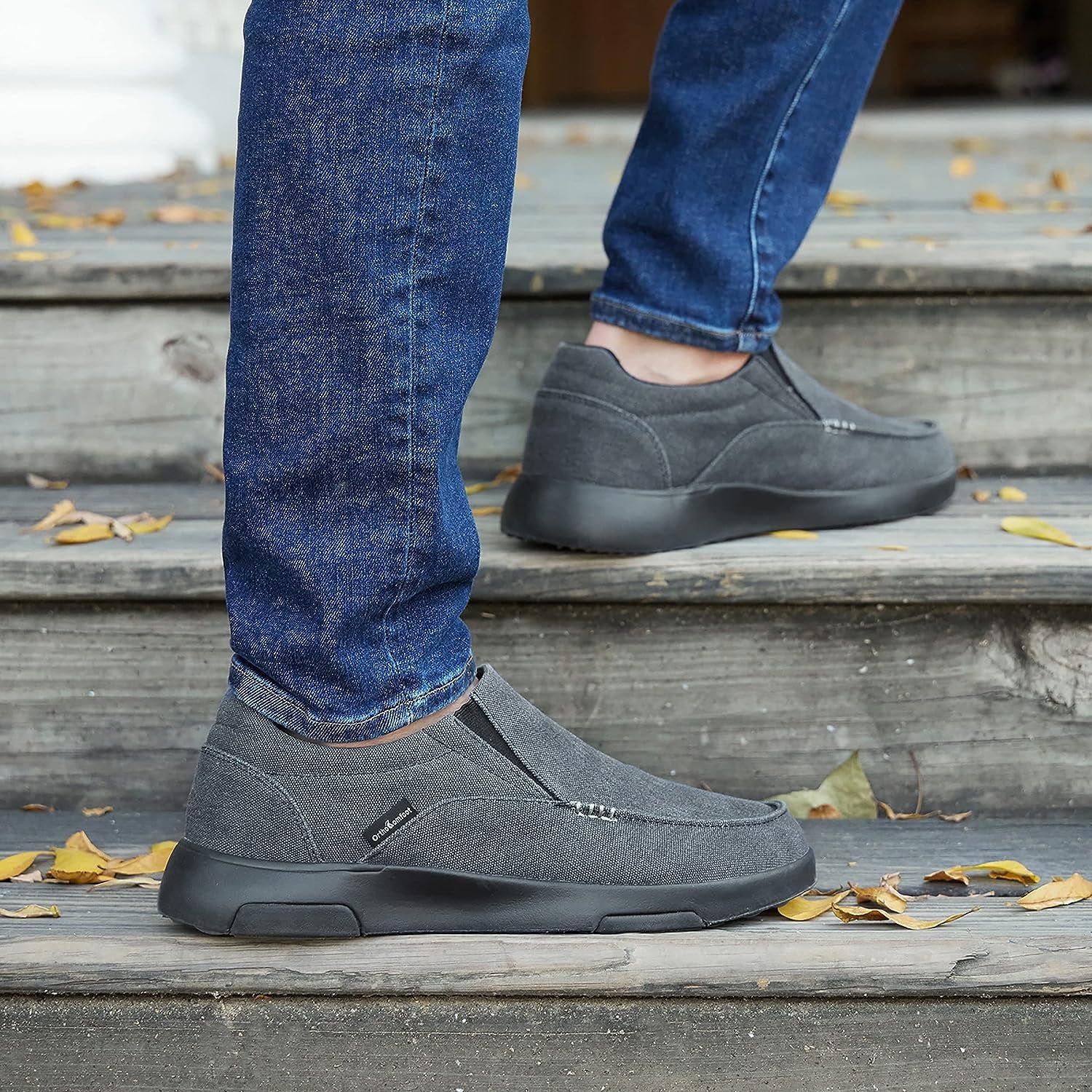 Men's Arch Support Slip-On Loafers for Plantar Fasciitis Comfort