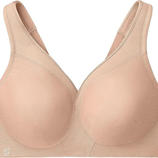 Beige bra on a white background