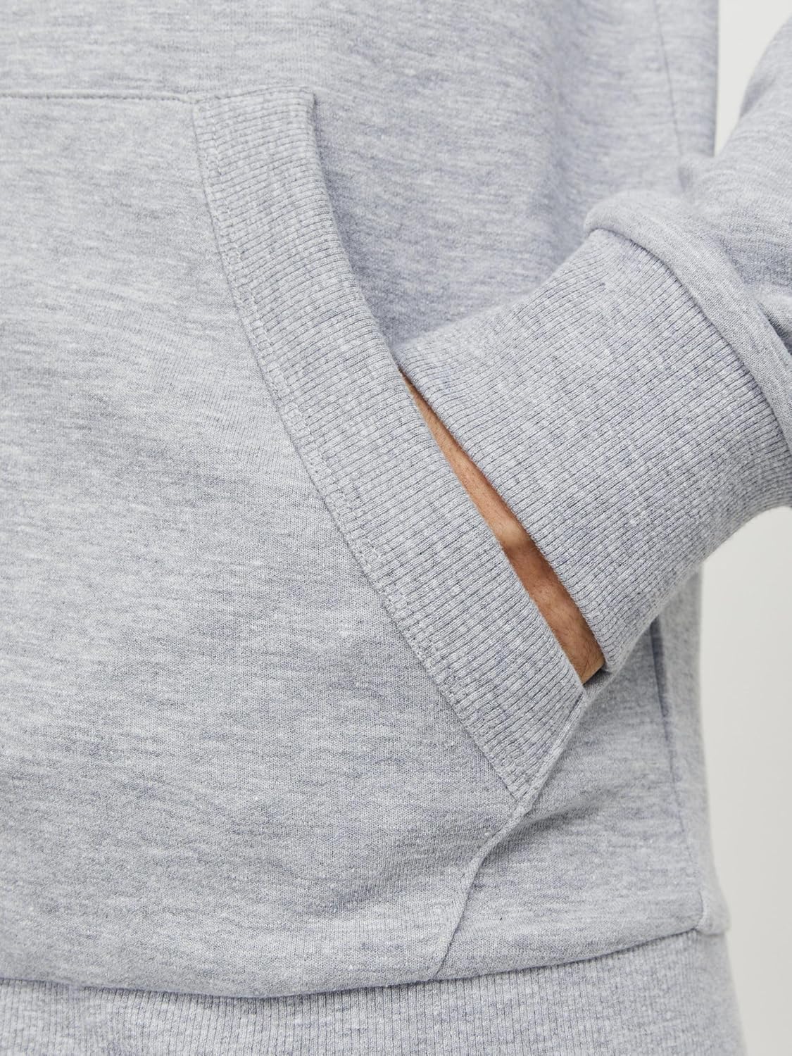JACK & JONES Men's Zip-Front Sweatshirt with Logo Soft Grey