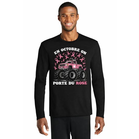 Port & Company Long Sleeve Shirt with Breast Cancer Awareness Design