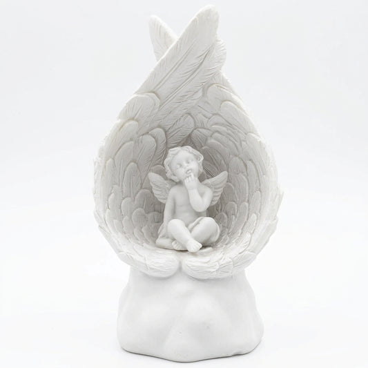 Elegant Handcrafted Angel Figurine with Wing Seating - 12cm - Gomix Brands Outlet