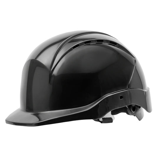 ACE Instruments Black Industrial Safety Helmet: Ventilated, Adjustable, Comfortable Head Protection - Gomix Brands Outlet