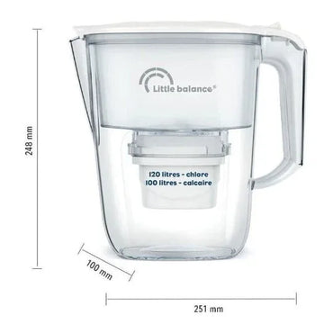Little Balance 2.5L Water Filter Carafe, 3 Cartridges, Limescale Chlorine Reduction - Gomix Brands Outlet