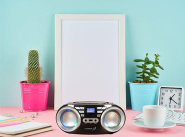 Cyberlux Portable CD Radio with LED Disco Lights for Kids
