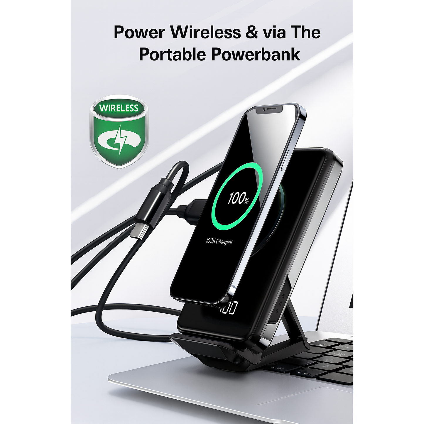 INIU 6.6ft 100W Braided USB‑C Fast Charging Cable