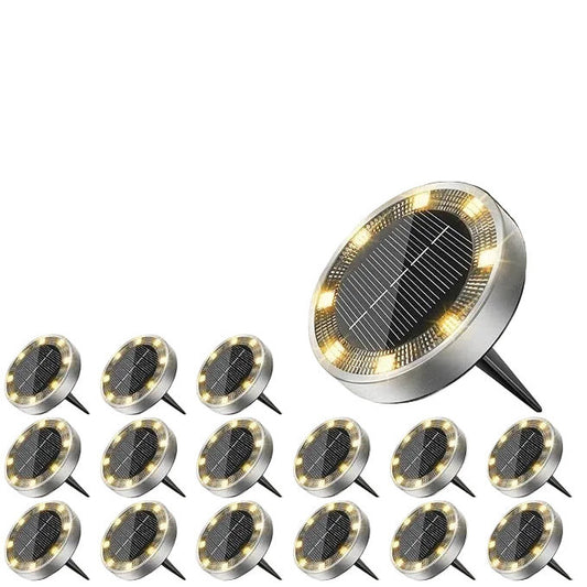 Warm White Solar Floor Lights pack of 16