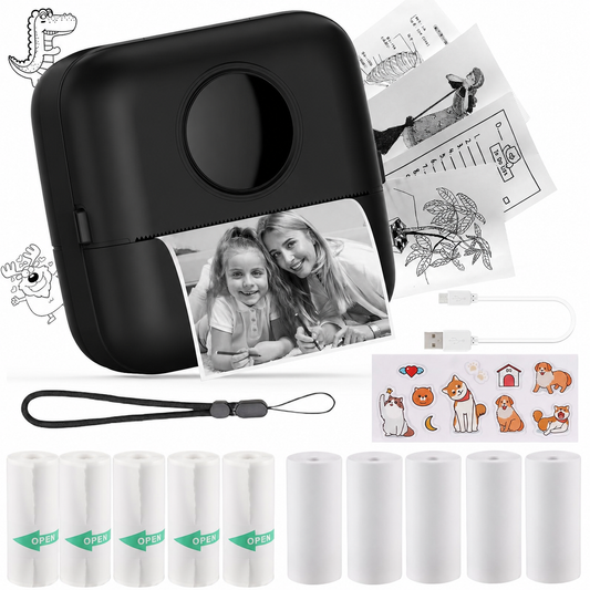HuiJuKeJi Mini Sticker Printer Inkless Thermal Bluetooth Portable