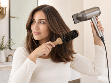 Cien Beauty Large Round Cork Hair Brush With Boar Bristles