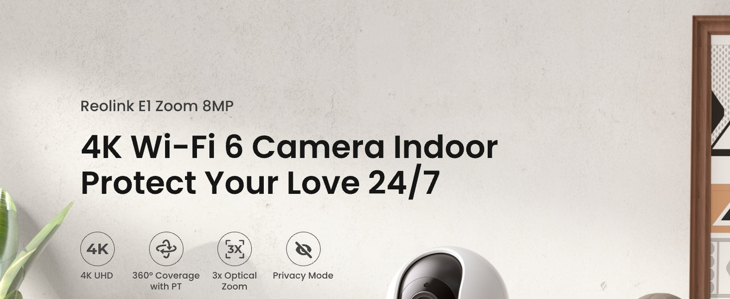 Reolink E1 Zoom 5MP PTZ Indoor Dual-Band WiFi 3X Optical Zoom Security Camera