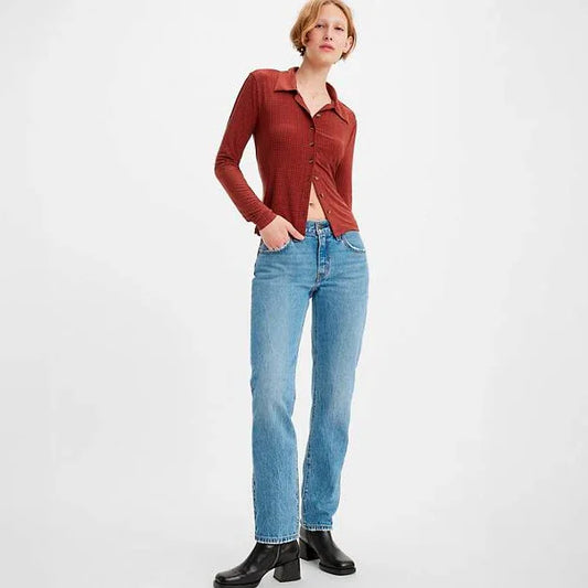 Levi’s Middy Straight Women’s Jeans – Medium Wash Mid‑Rise - Gomix Brands Outlet