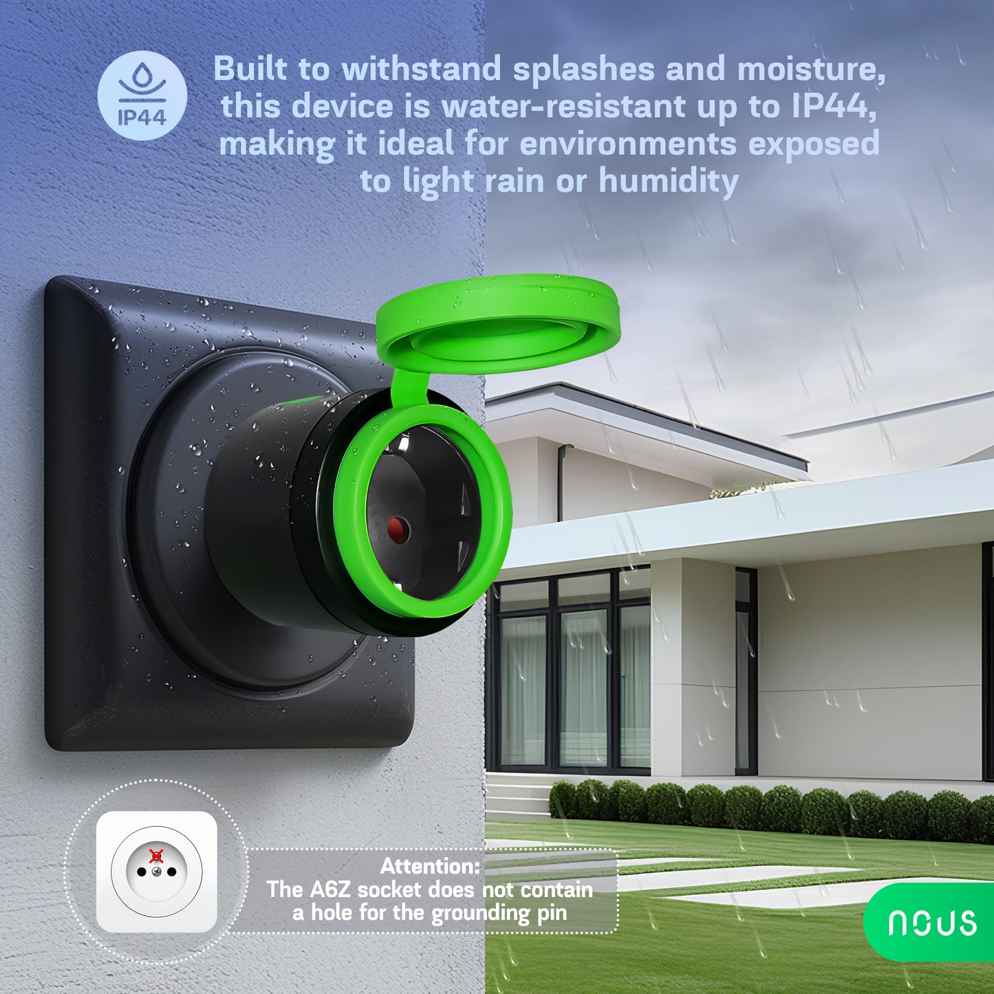 Nous A6Z ZigBee Outdoor Smart Socket with Energy Monitoring & Remote Control