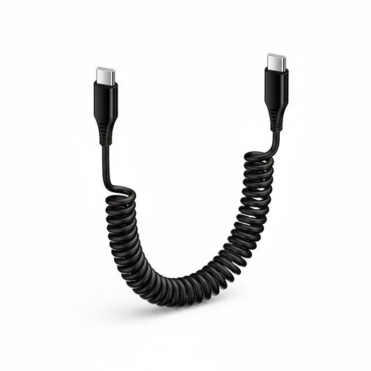 USB C to C Cable 3ft Coiled USB C Charger Cable for Car Type C Fast Charging Cable for iPhone 17/16/15/Plus/Pro/Pro Max/Samsung Galaxy S23