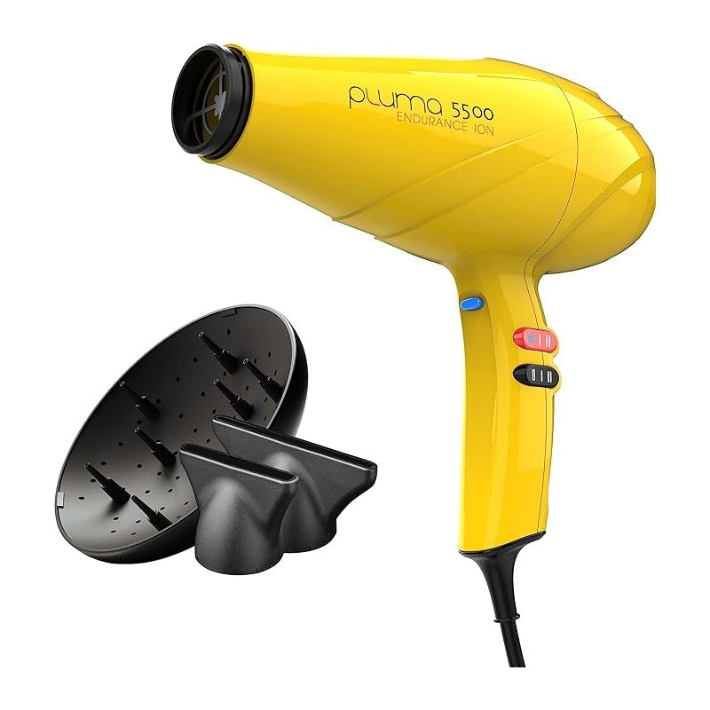 GA.MA Pluma 5500 Ionic Professional Hair Dryer with Ion Plus Technology, Yellow