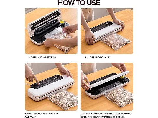 EDIHOME EDIH-0188 Compact White Vacuum Sealer for Food Preservation