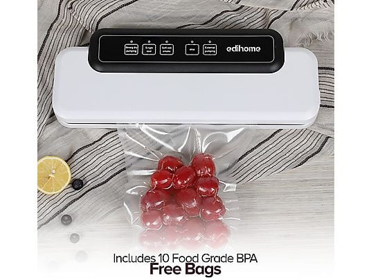 EDIHOME EDIH-0188 Compact White Vacuum Sealer for Food Preservation